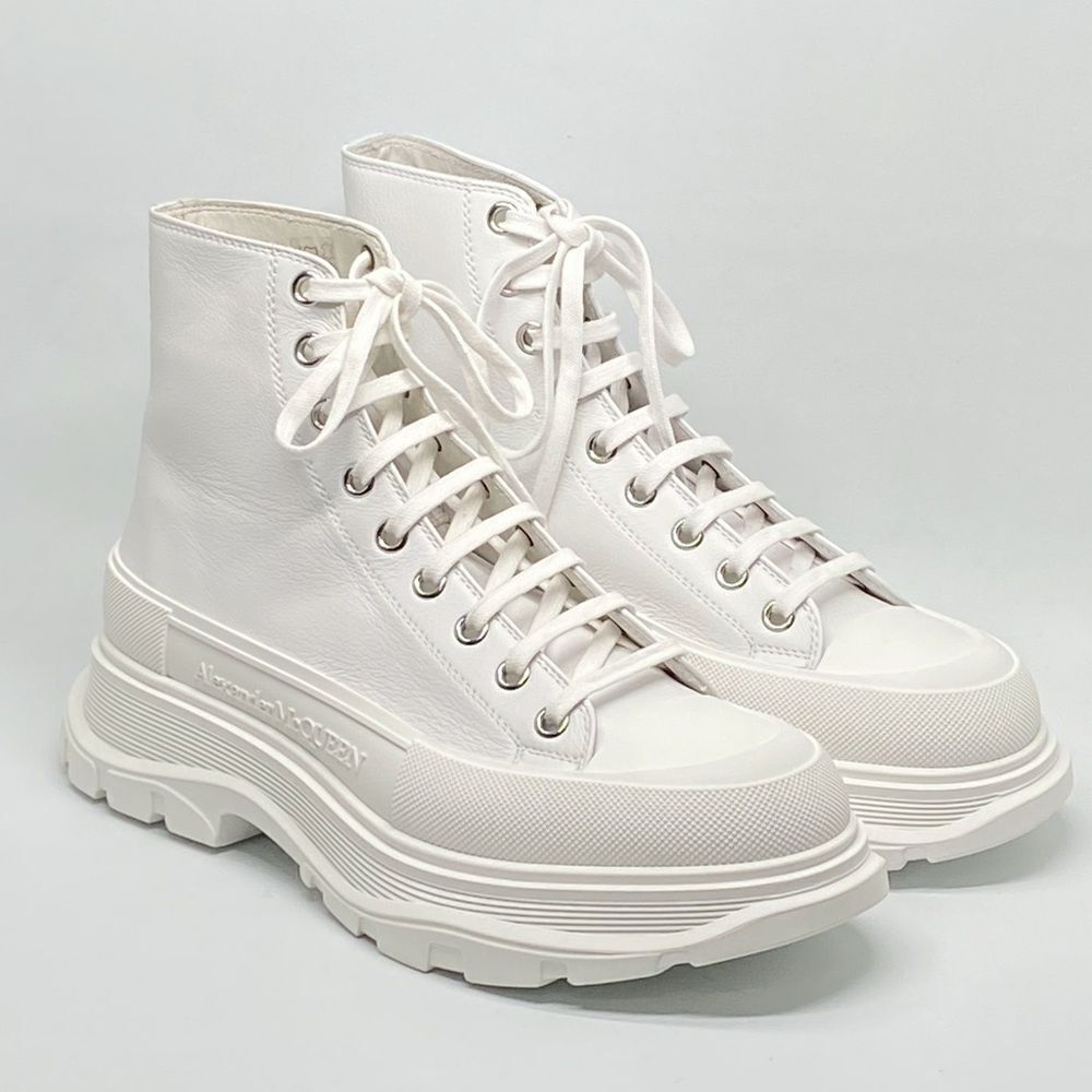Alexander McQueen Men's Tread Slick Leather Boot size 43/us size 10